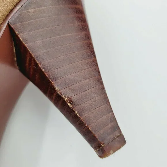 Farylrobin Ankle Boots Womens Size 7.5 Brown Suede Booties Weaved Anthropoligie - Picture 10 of 10